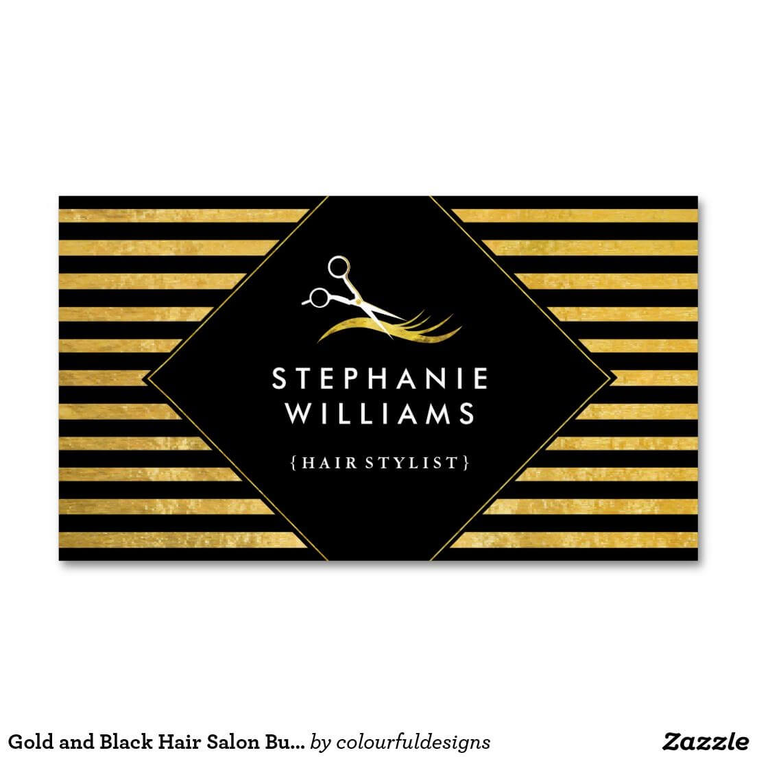 Gold And Black Hair Salon Business Card Template | Zazzle For Hair Salon Business Card Template