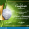 Golf Certificate Diploma With Golden Cup Vector. Sport Pertaining To Golf Certificate Template Free