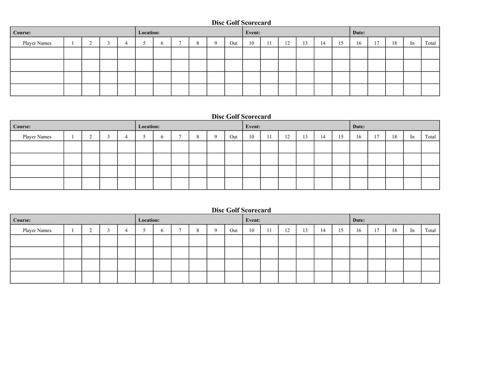 Golf Score Card Template | Golf Crafts, Golf Scorecard, Golf With Regard To Golf Score Cards Template