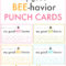 Good Behavior Punch Cards | Behavior Punch Cards, Kids For Free Printable Punch Card Template
