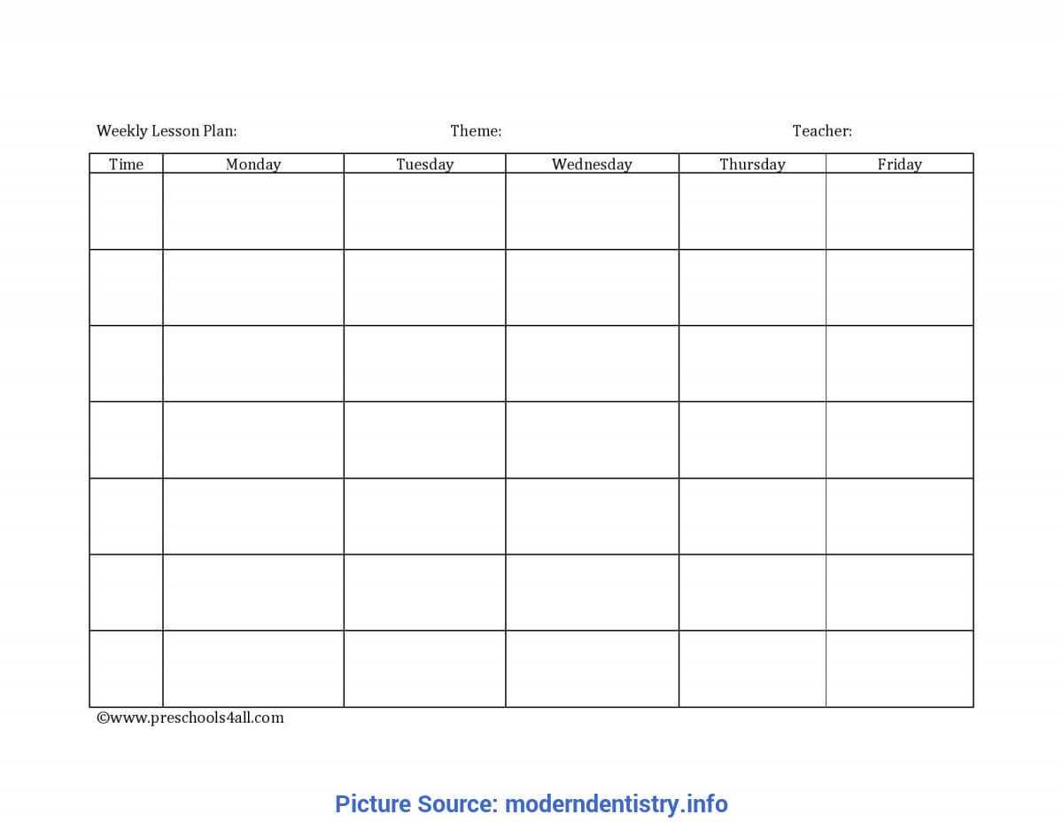 Good Lesson Plan Template For Preschool Teachers Preschool With Preschool Weekly Report Template