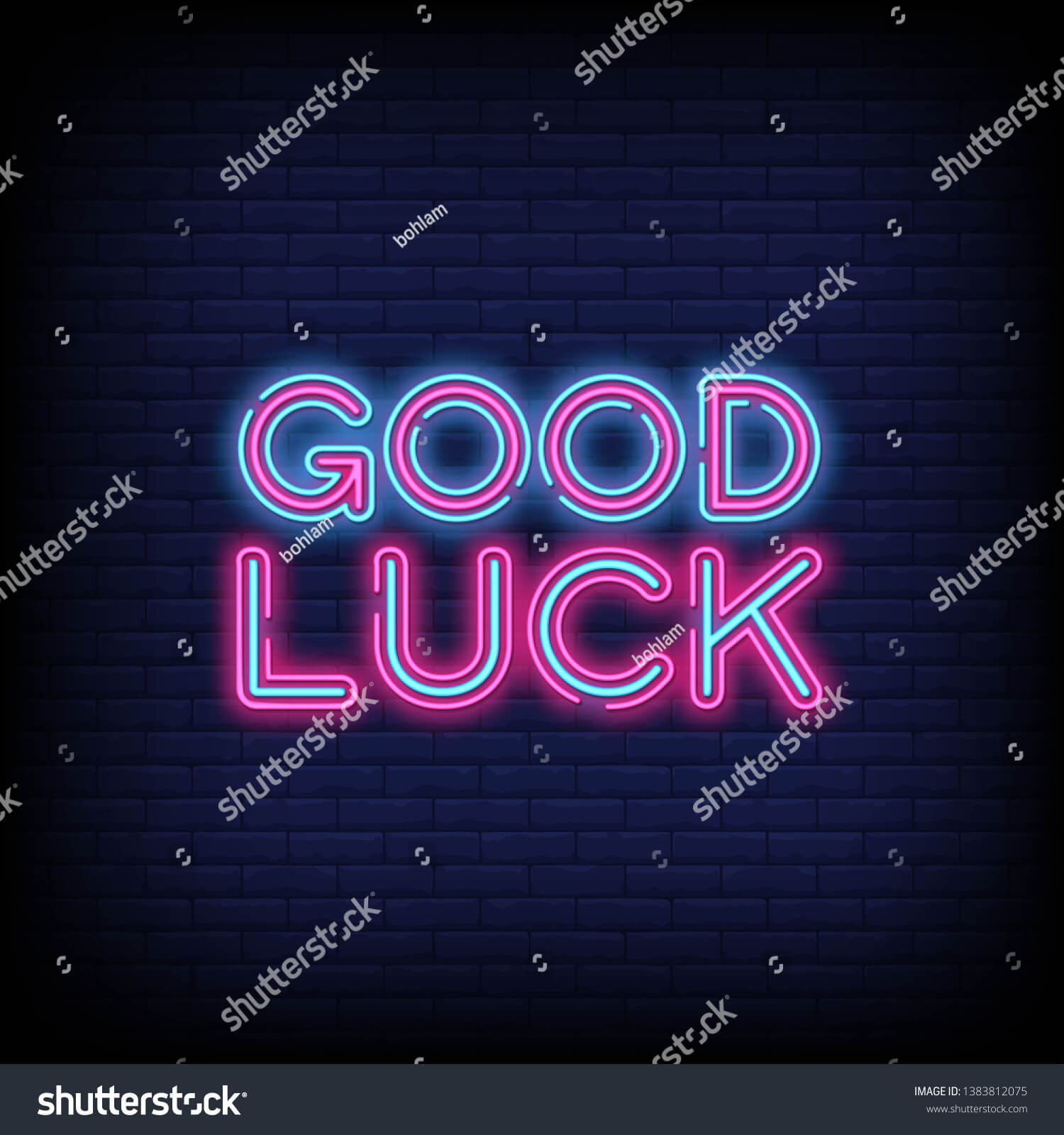 Good Luck Neon Sign Vector Abrick Stock Vector (Royalty Free Intended For Good Luck Banner Template