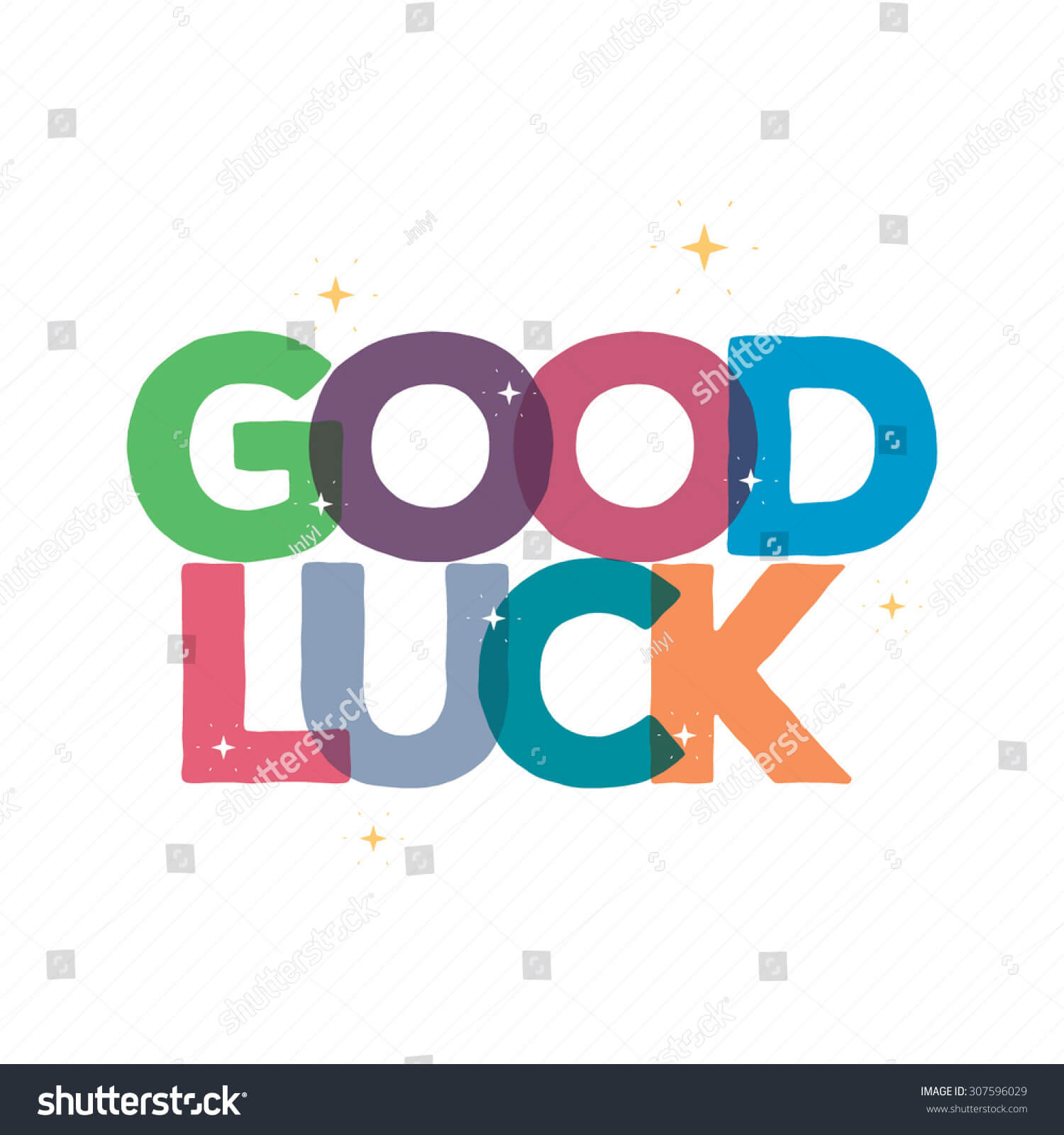 Good Luck Typography Card Designgreeting Card Stock Vector With Regard To Good Luck Card Template