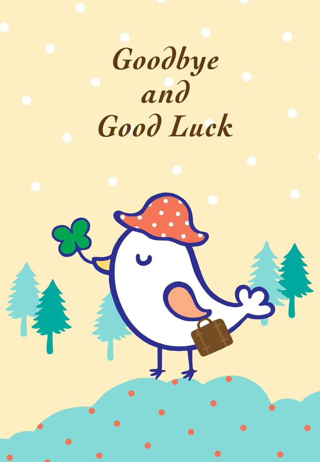 Goodbye And Good Luck – Farewell Card (Free | Goodbye, Good Pertaining To Good Luck Card Templates