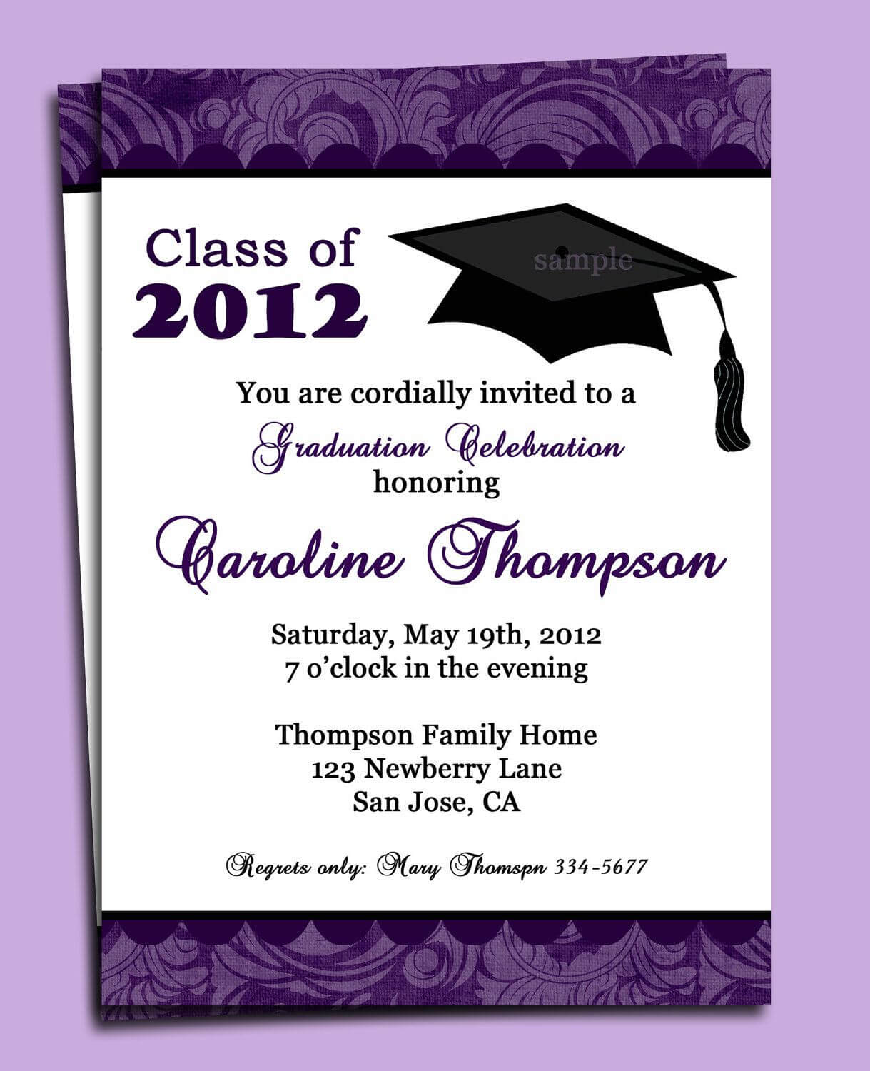 Graduation Party Or Announcement Invitation Printabl Within Graduation Party Invitation Templates Free Word