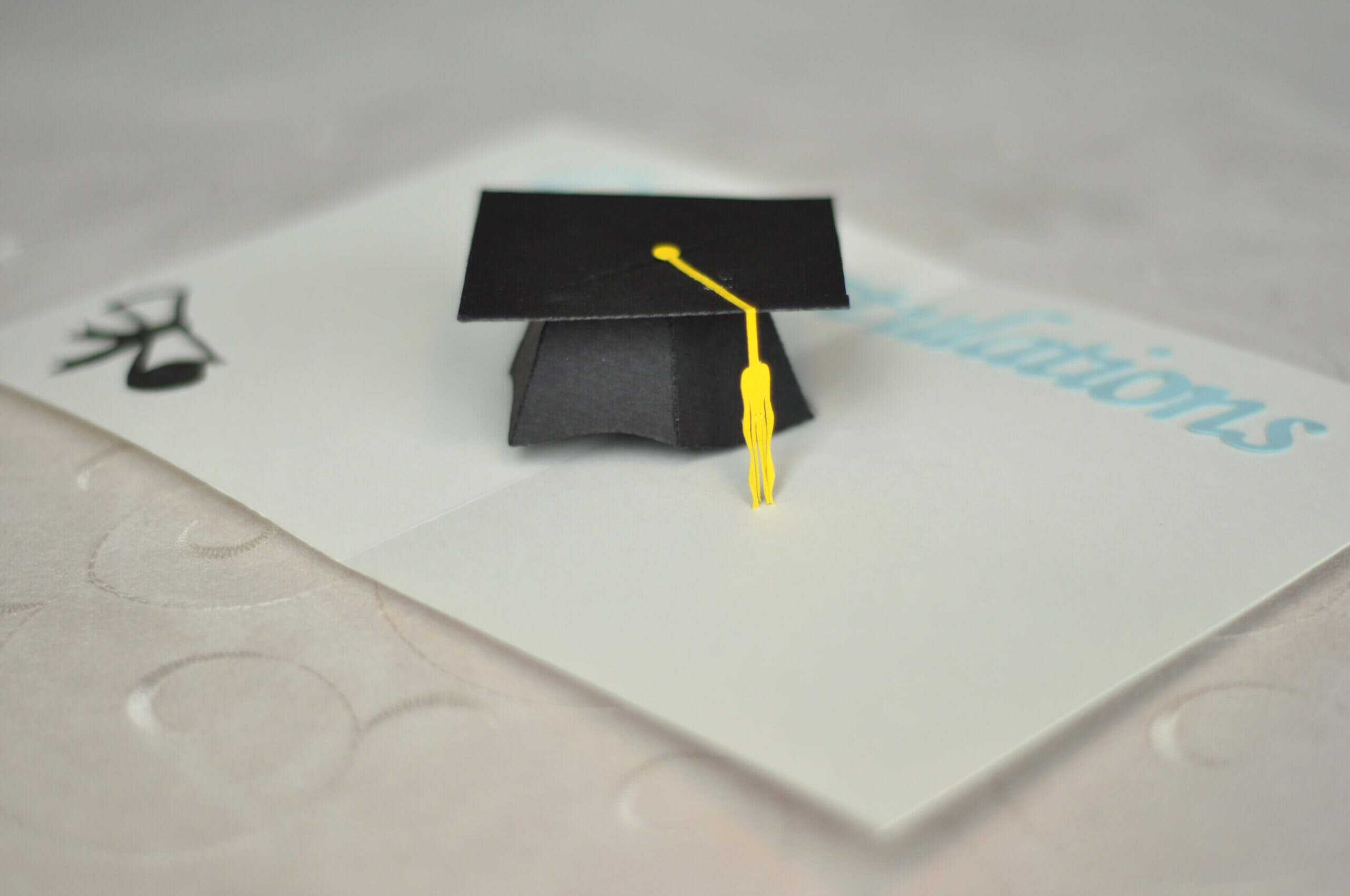 Graduation Pop Up Card: 3D Cap Tutorial | Pop Up Card In Graduation Pop Up Card Template