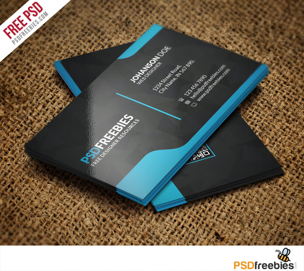 Graphic Designer Business Card Template Free Psd Regarding Psd Name Card Template