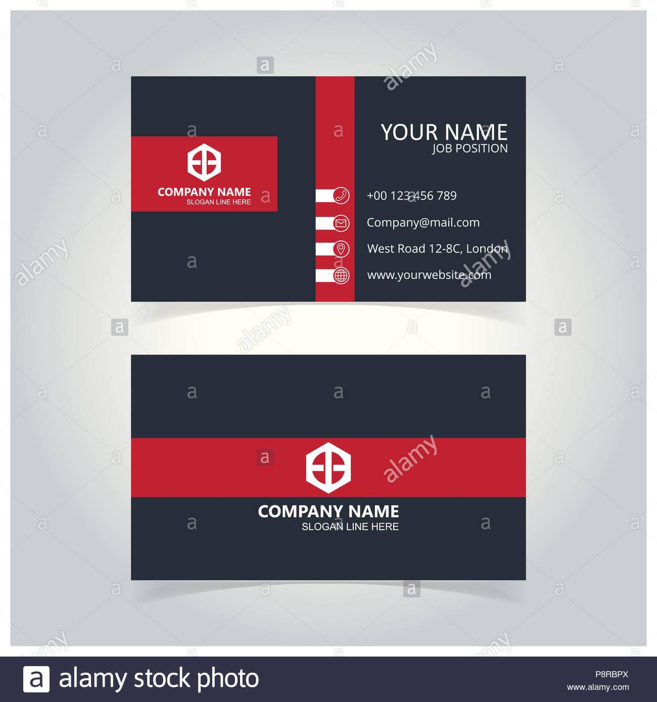 Gray And Red Business Card Template. For Web Design And With Regard To Web Design Business Cards Templates