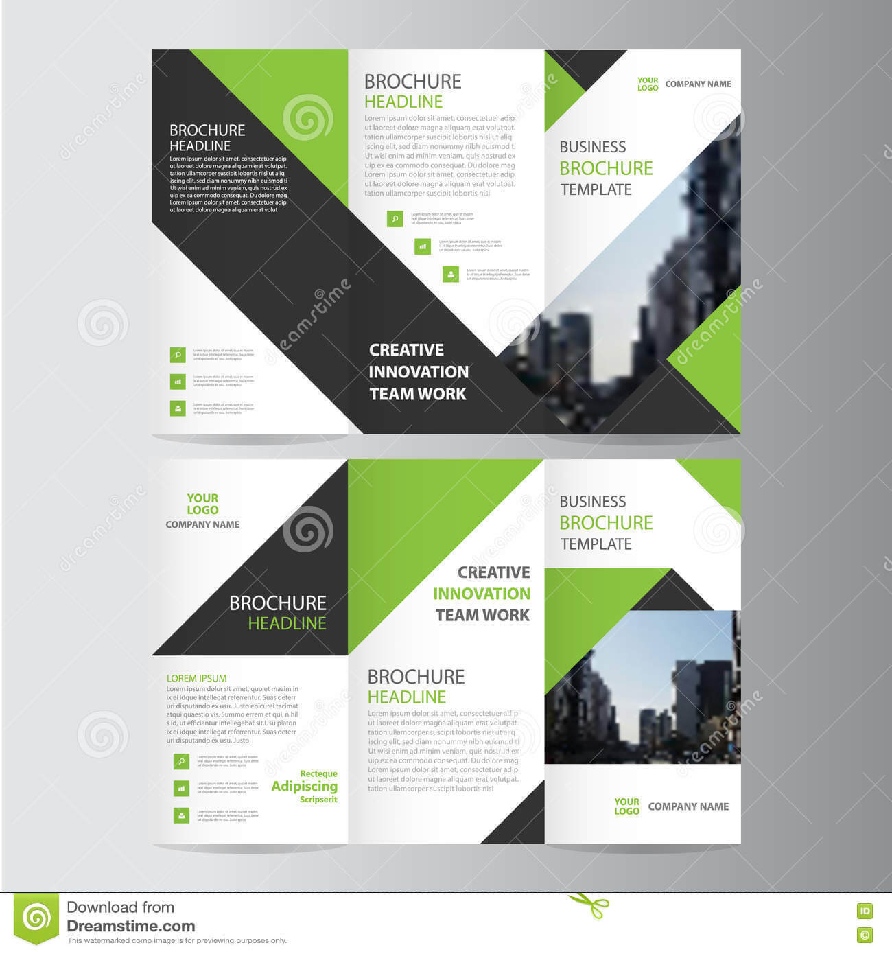 Green Black Elegance Business Trifold Business Leaflet With Regard To Free Tri Fold Business Brochure Templates