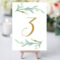 Greenery Wedding Table Numbers Template, Printable Reception Regarding Table Number Cards Template