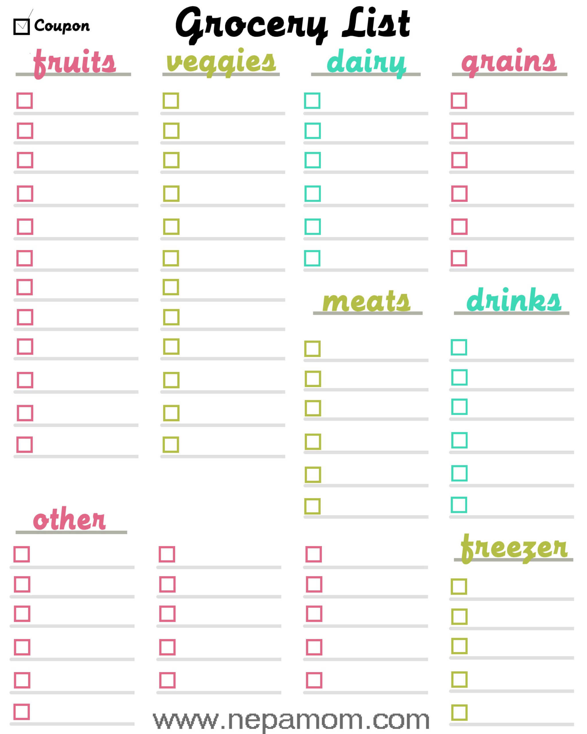 Grocery Shopping List Template–Print This Template Out And Pertaining To Blank Grocery Shopping List Template