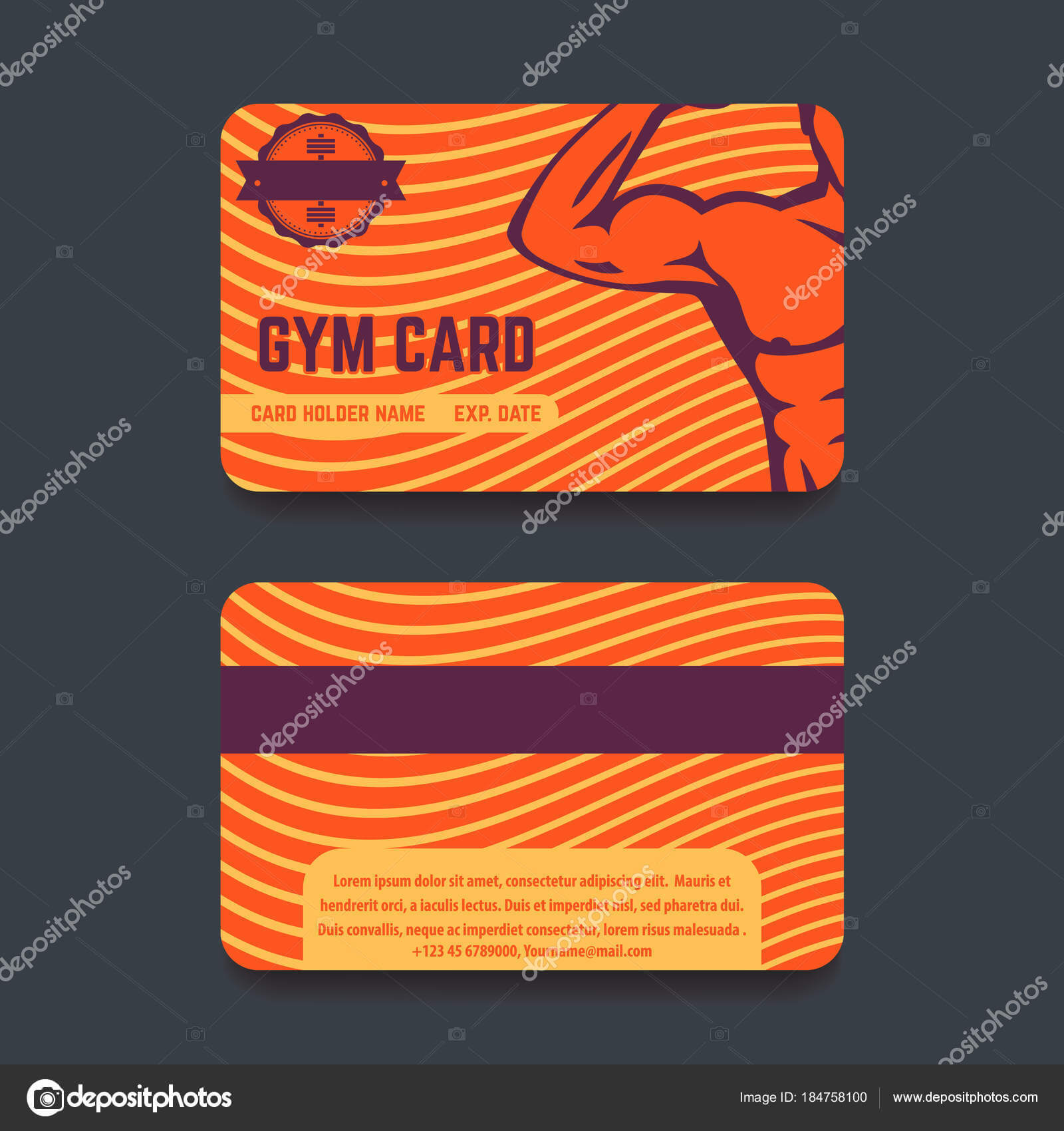 Gym Card Template Design — Stock Vector © Nexusby #184758100 Throughout Gym Membership Card Template