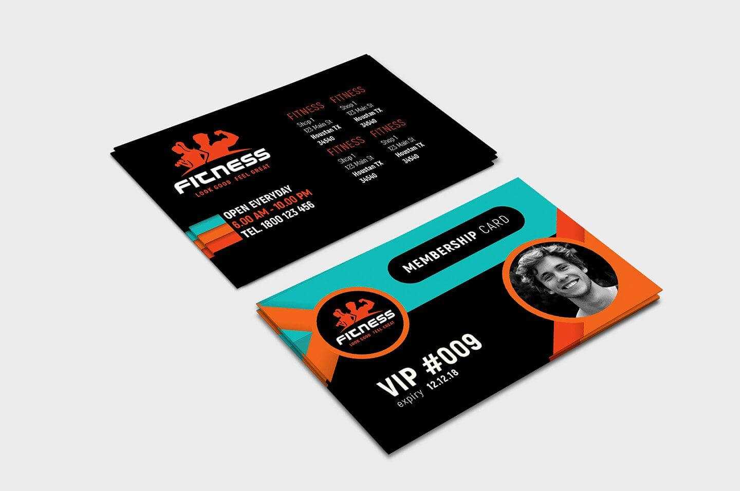 Gym Fitness Membership Card Template #ad , #ad, #illustrator Intended For Gym Membership Card Template