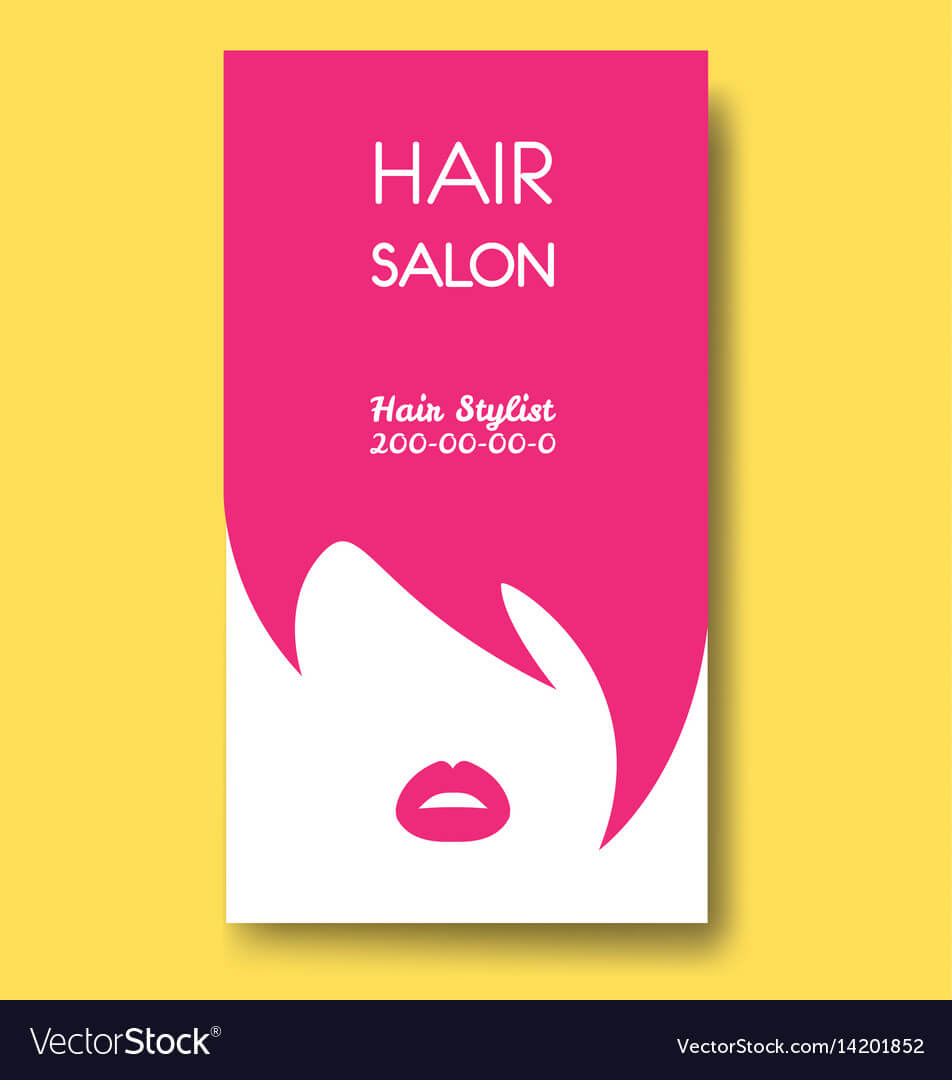 Hair Salon Business Card Templates With Pink Hair In Hair Salon Business Card Template