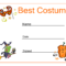 Halloween Best Costume Certificate | Cool Halloween Costumes Within Halloween Certificate Template