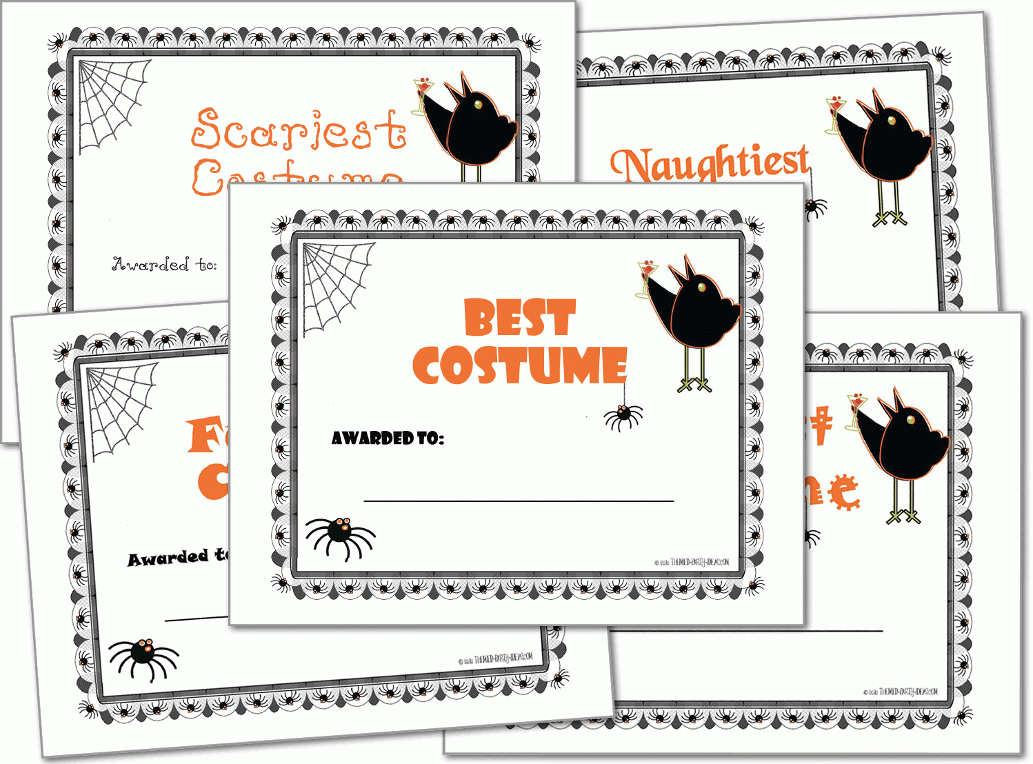 Halloween Costume Award Certificates, Halloween Printables For Halloween Certificate Template