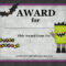 Halloween Costume Award | Halloween Costume Contest With Halloween Costume Certificate Template