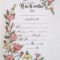 Hand Drawn & Painted Birth Certificate (Perfect For A Little For Fake Birth Certificate Template