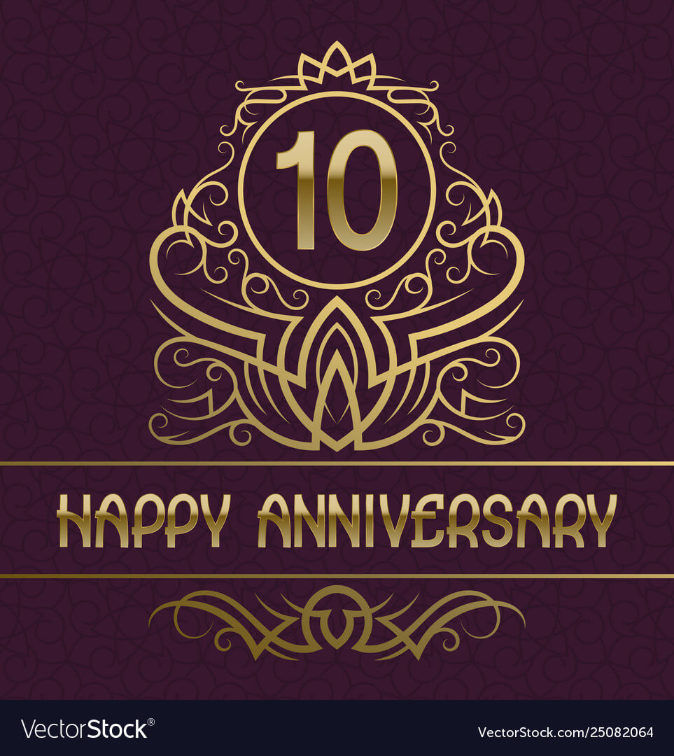 Happy Anniversary Greeting Card Template For Ten Inside Template For Anniversary Card