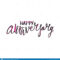 Happy Anniversary Text. Vector Word With Decor Stock Vector With Anniversary Card Template Word