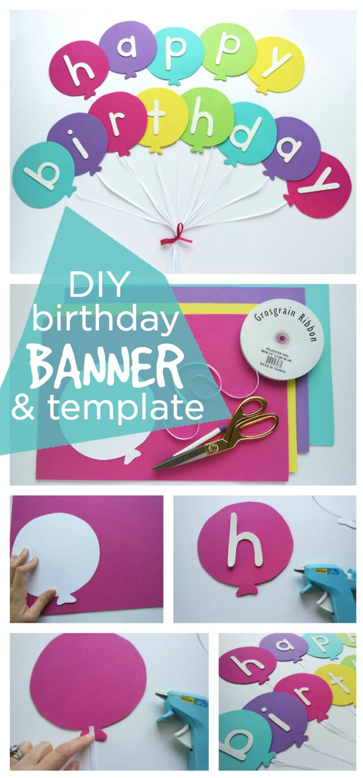Happy Birthday Banner Diy Template | Balloon Birthday Banner In Diy Party Banner Template