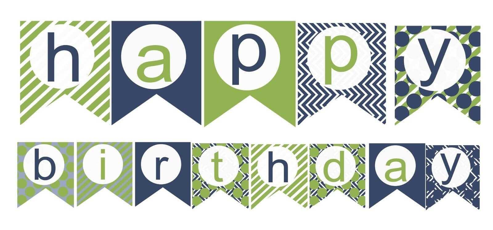 Happy Birthday Banner Template Printable Birthday Banner Inside Free 