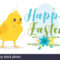 Happy Easter Design Template For Greeting Card Or Banner With Regard To Easter Chick Card Template