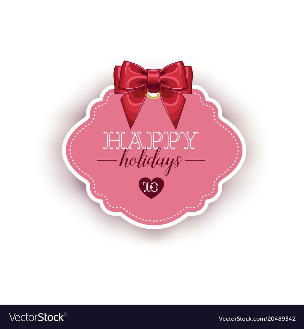 Happy Holiday Card Template With Ribbon With Happy Holidays Card Template
