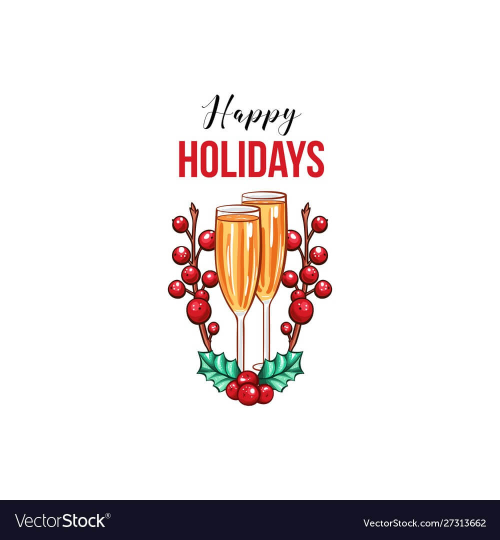 Happy Holidays Greeting Card Template With Happy Holidays Card Template