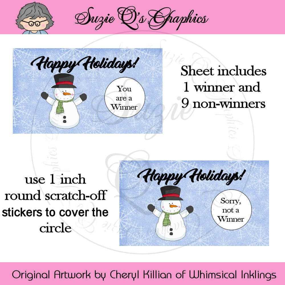 Happy Holidays Scratch Off Card Template – Digital Printable Throughout Scratch Off Card Templates