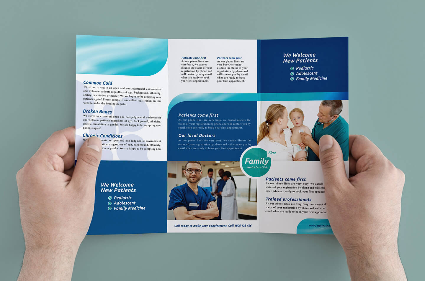 Healthcare Clinic Tri Fold Brochure Template In Psd, Ai Throughout Welcome Brochure Template