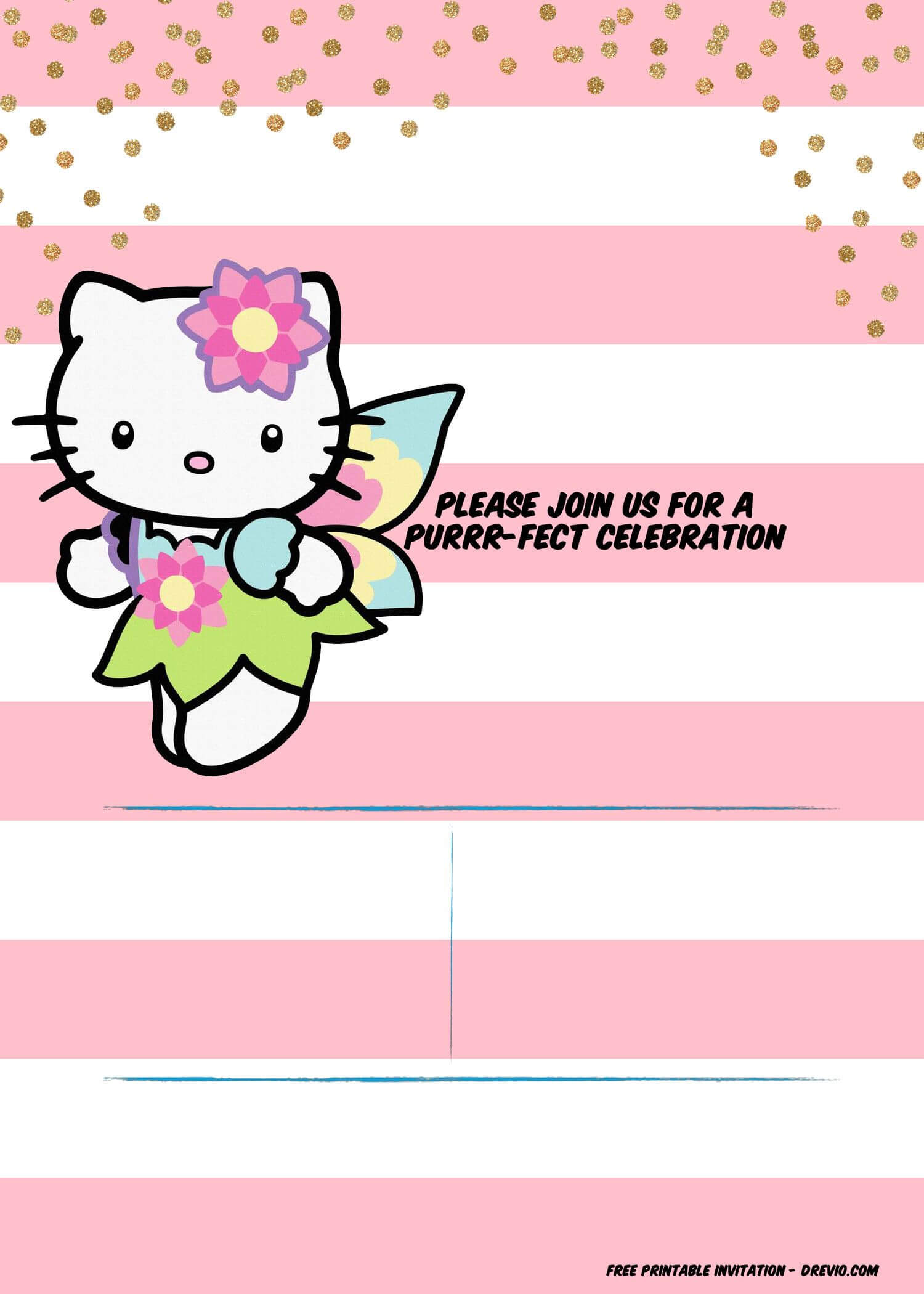 Hello Kitty Invitation Template – Portrait Mode | Hello Regarding Hello Kitty Birthday Banner Template Free