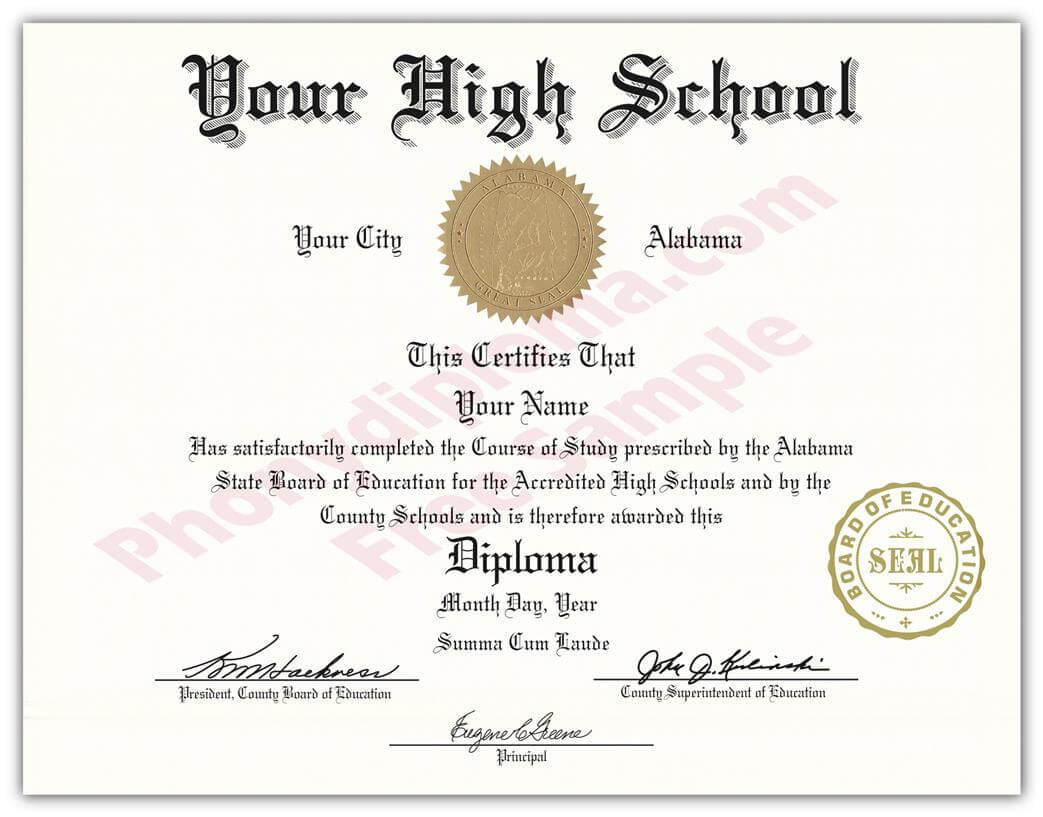 High School Fake Diplomas, Fake High School Degrees And Intended For Fake Diploma Certificate Template