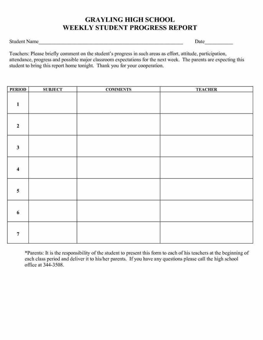 High School Progress Report Template Mobile Discoveries Inside High School Progress Report Template