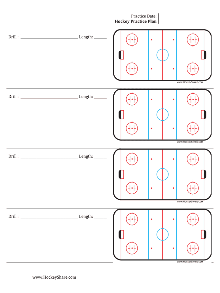 Blank Hockey Practice Plan Template Professional Template Examples