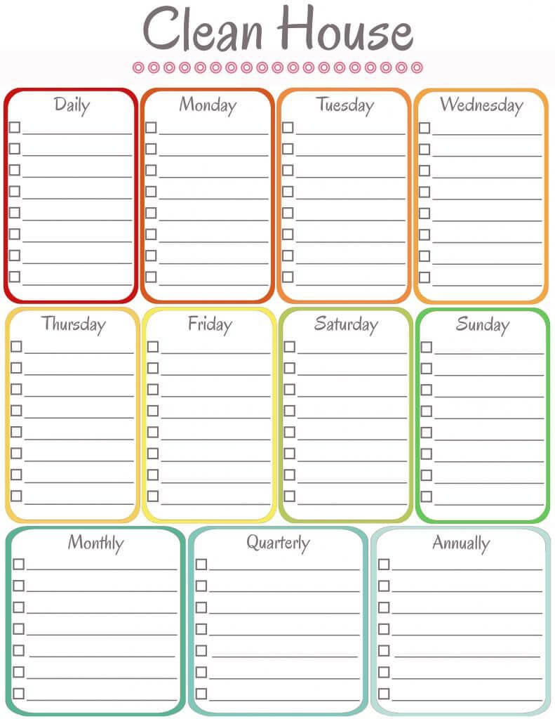 Home Management Binder – Cleaning Schedule | Christina Inside Blank Cleaning Schedule Template
