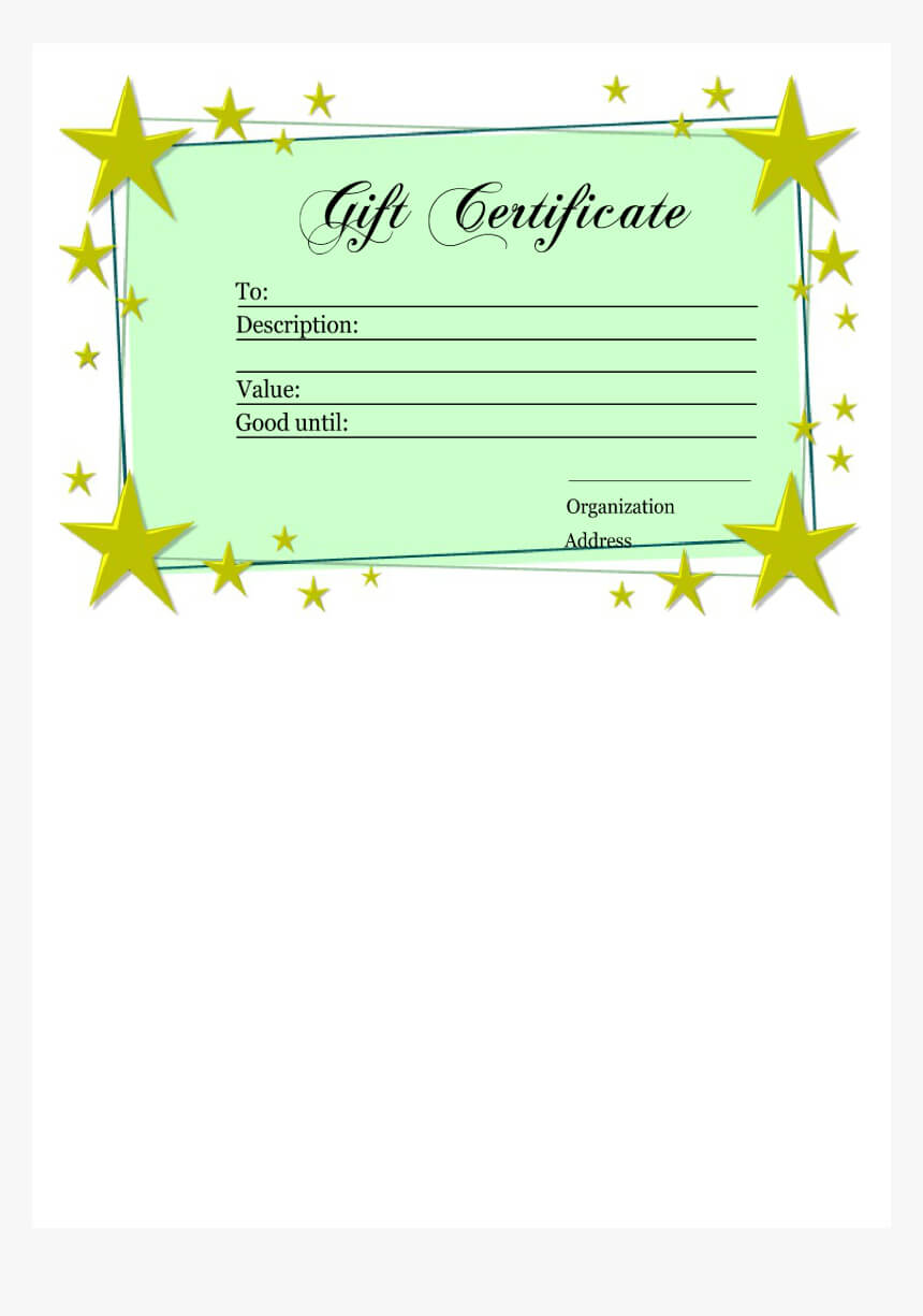 Homemade Gift Certificate Template Main Image – Printable Pertaining To Homemade Christmas Gift Certificates Templates
