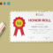 Honor Roll Certificate Template For Honor Roll Certificate Template