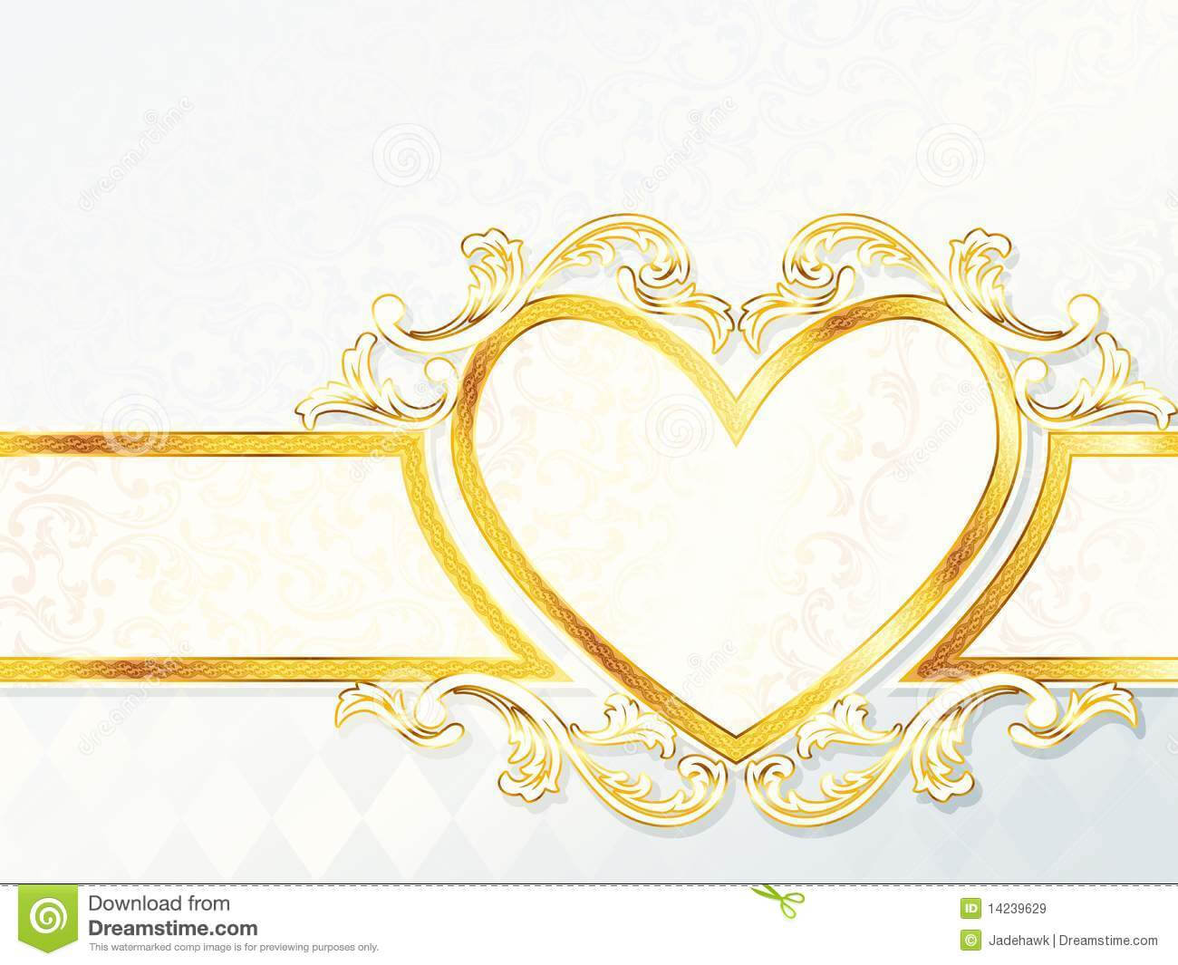 Horizontal Rococo Wedding Banner With Heart Emblem Stock With Wedding Banner Design Templates