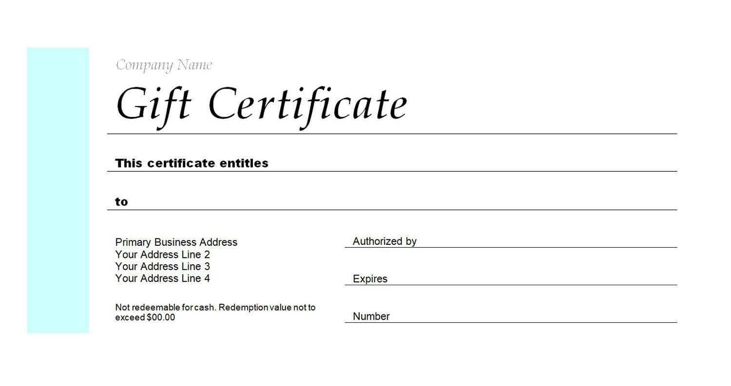 Hotel Gift Certificate Template – Bloginsurn With Regard To This Certificate Entitles The Bearer Template