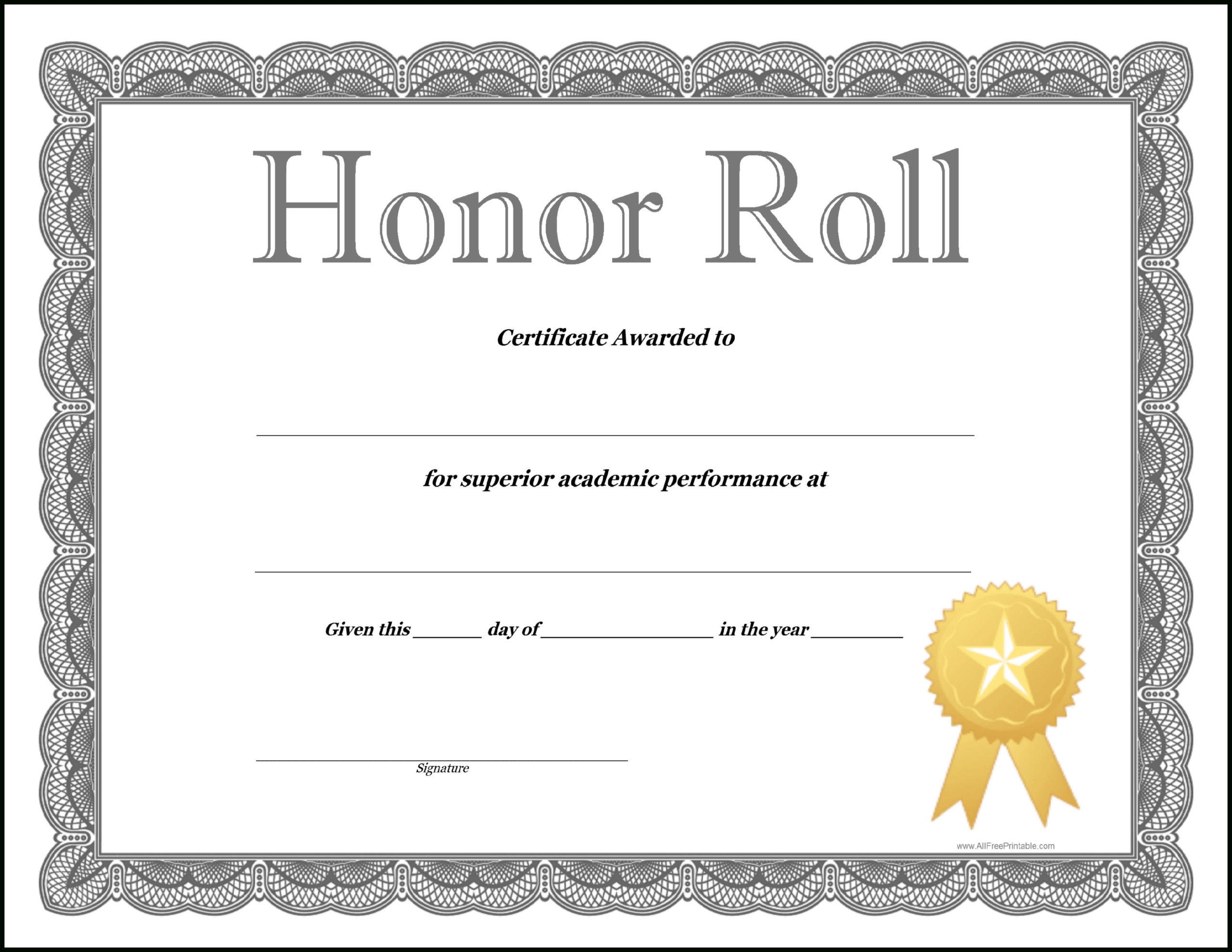 How To Craft A Professional Looking Honor Roll Certificate For Honor Roll Certificate Template