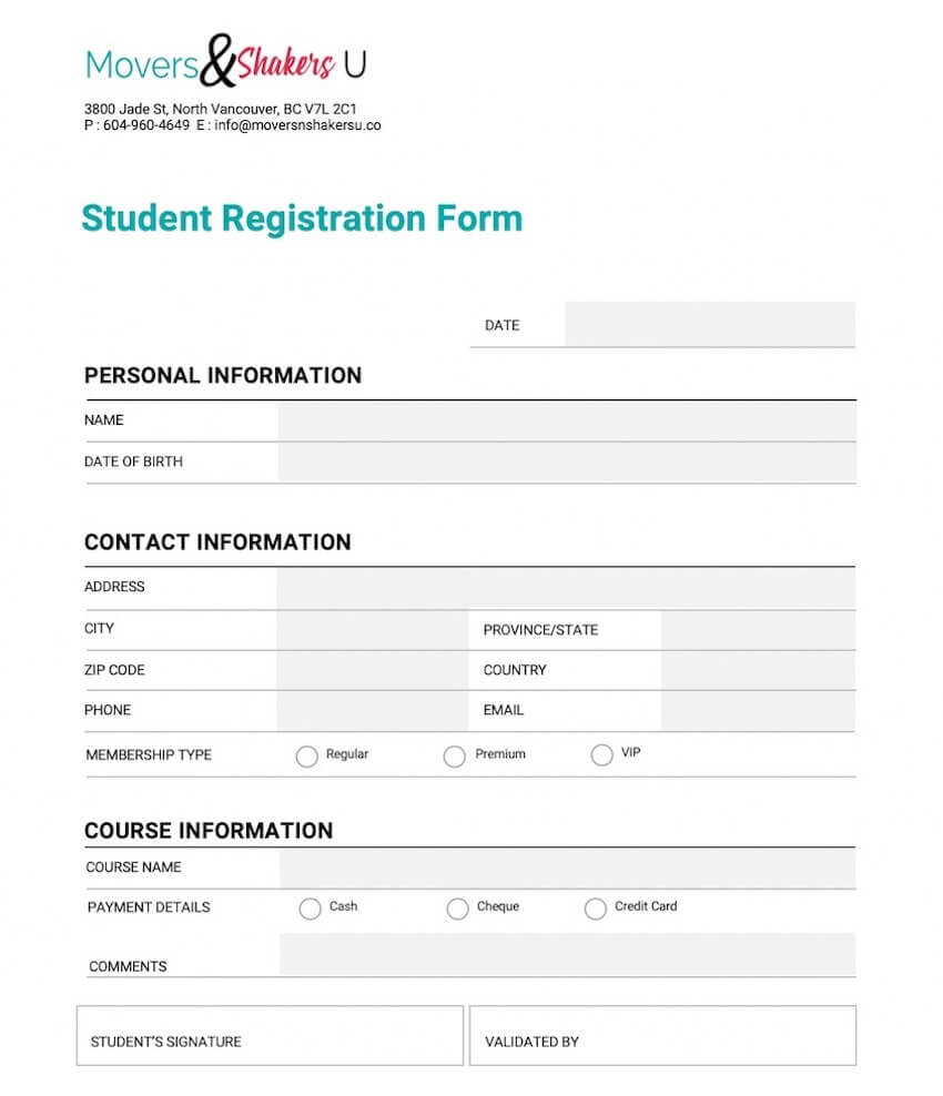 How To Customize A Registration Form Template Using Inside Button Template For Word