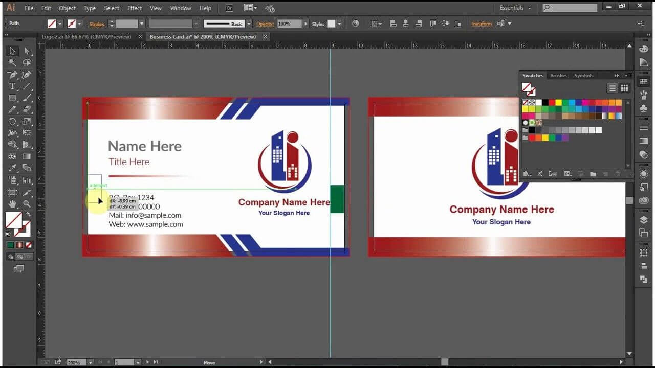 How To Design A Double Sided Business Card In Adobe For Double Sided Business Card Template Illustrator