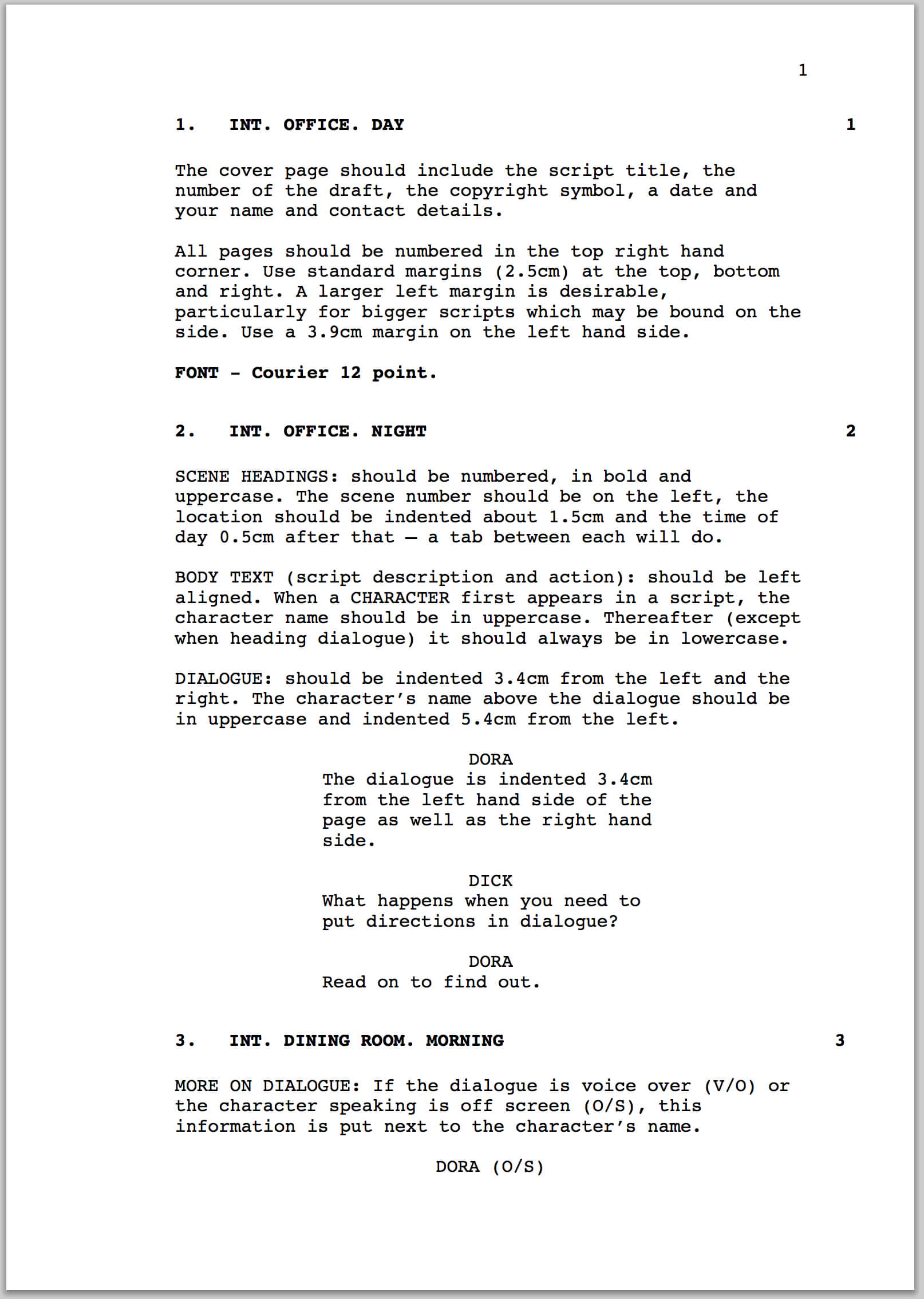 How To Format A Screenplay | Australian Writers' Centre Blog Throughout Shooting Script Template Word