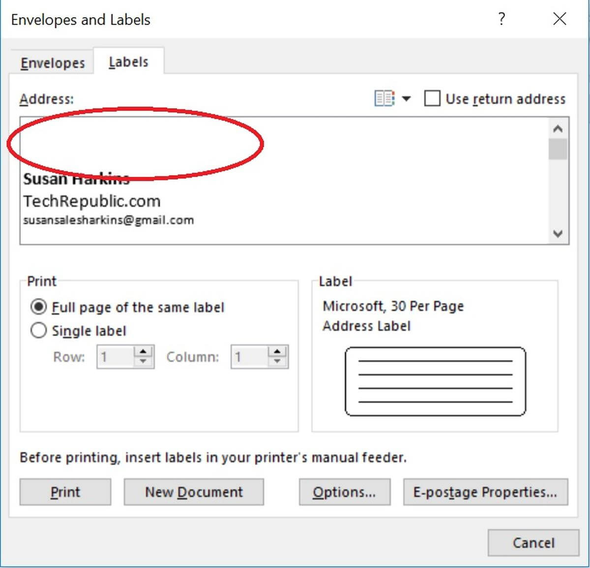 How To Insert Graphics Into Word Label Documents – Techrepublic Pertaining To How To Create A Mail Merge Template In Word 2010