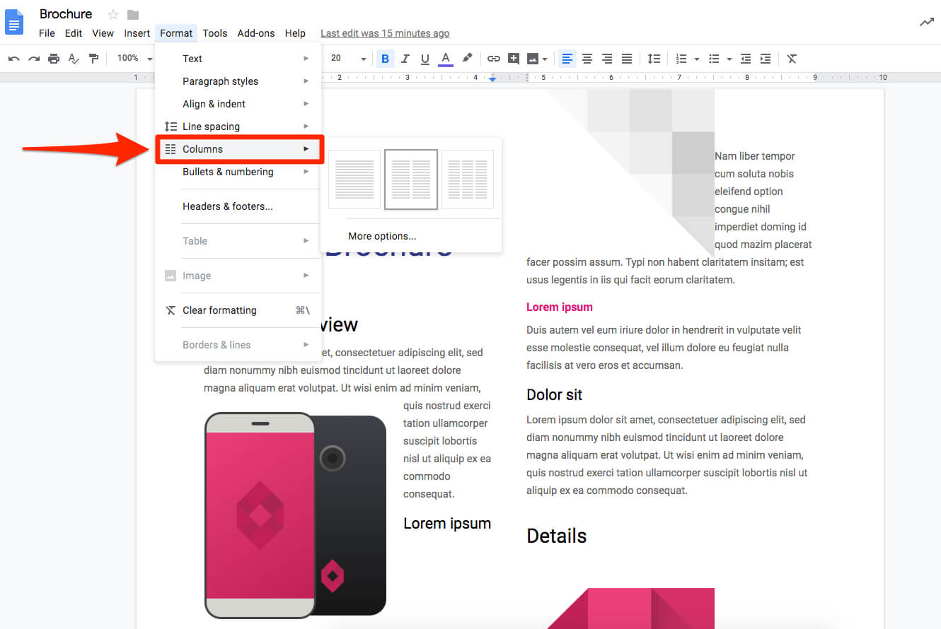 How To Make A Brochure On Google Docs For Your Company Or Within Google Doc Brochure Template