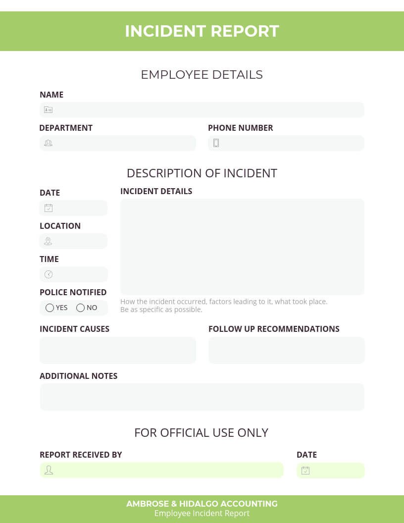 How To Write An Effective Incident Report [Examples + In Monthly Health And Safety Report Template