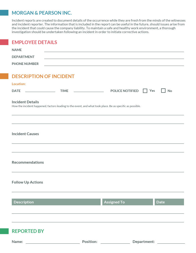 How To Write An Effective Incident Report [Examples + In Near Miss Incident Report Template