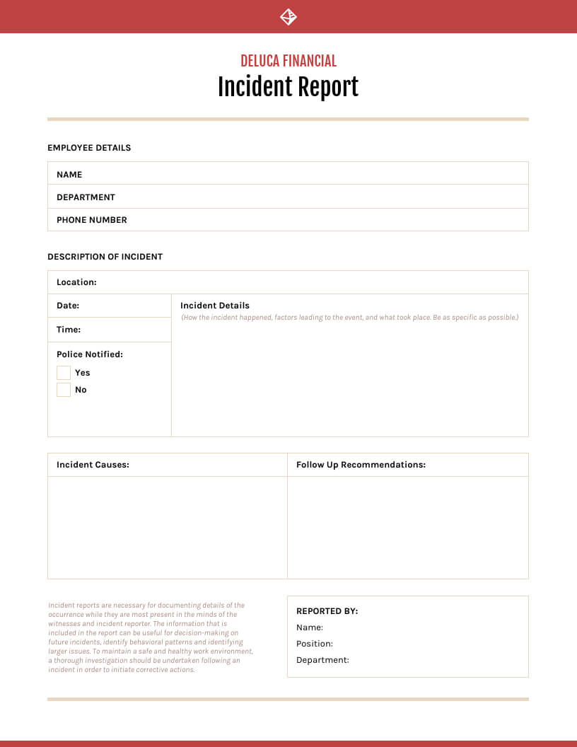 How To Write An Effective Incident Report [Examples + Intended For It Issue Report Template