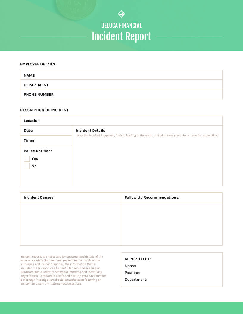 How To Write An Effective Incident Report [Examples + Within Office Incident Report Template